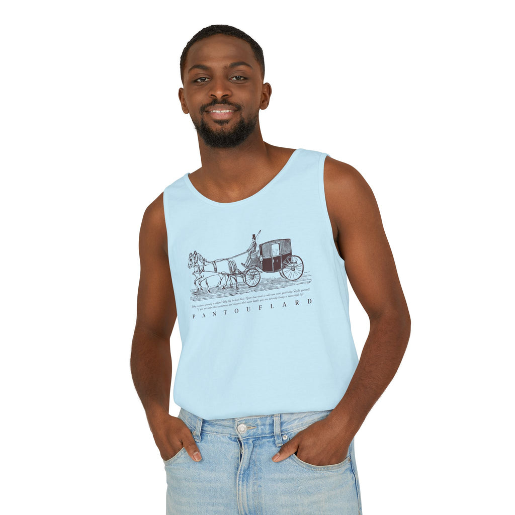 Unisex Brick Red Pantouflard Carriage Cotton Garment-Dyed Tank Top