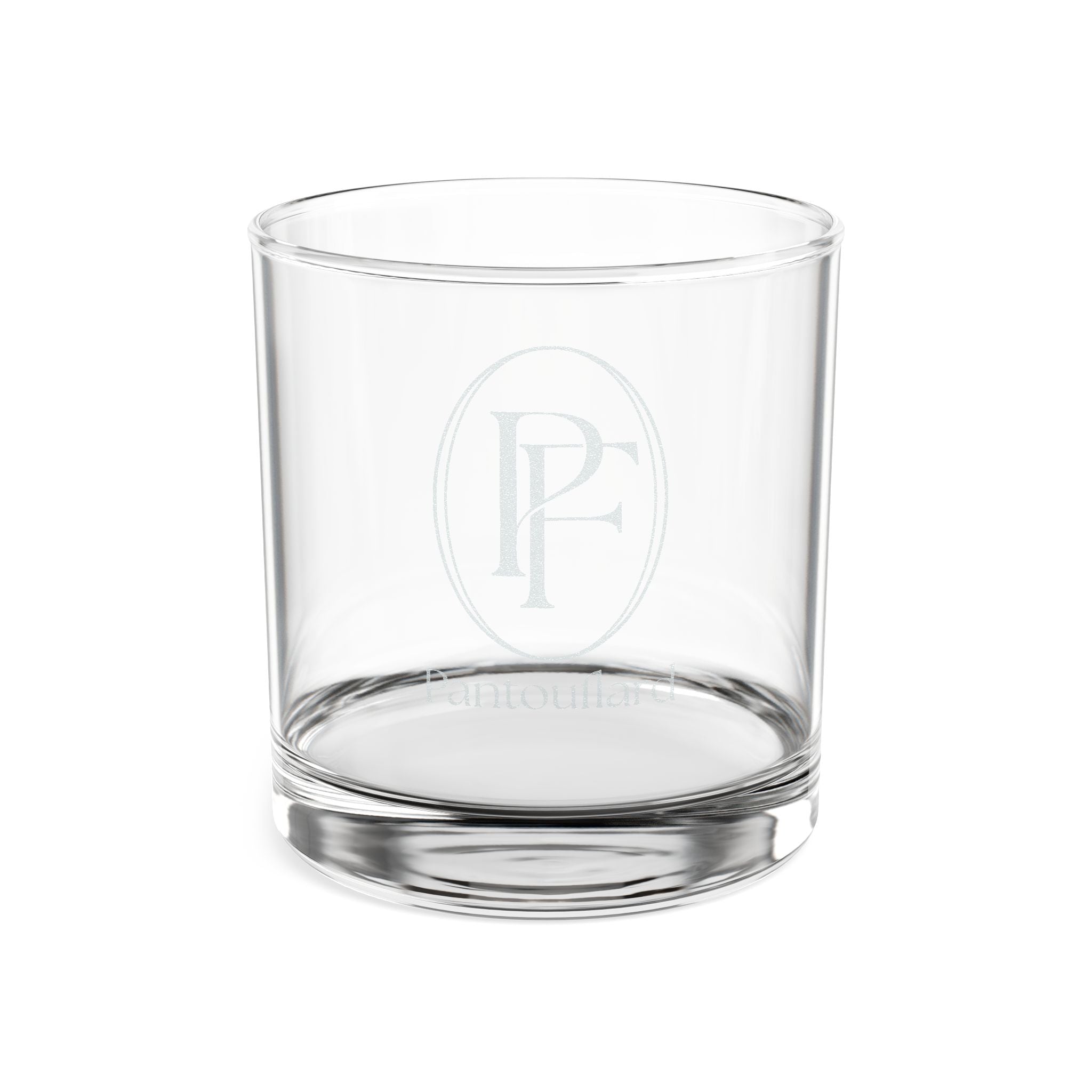 Clear Pantouflard Elegant Monogram Engraved Whiskey Glass, 10.5oz