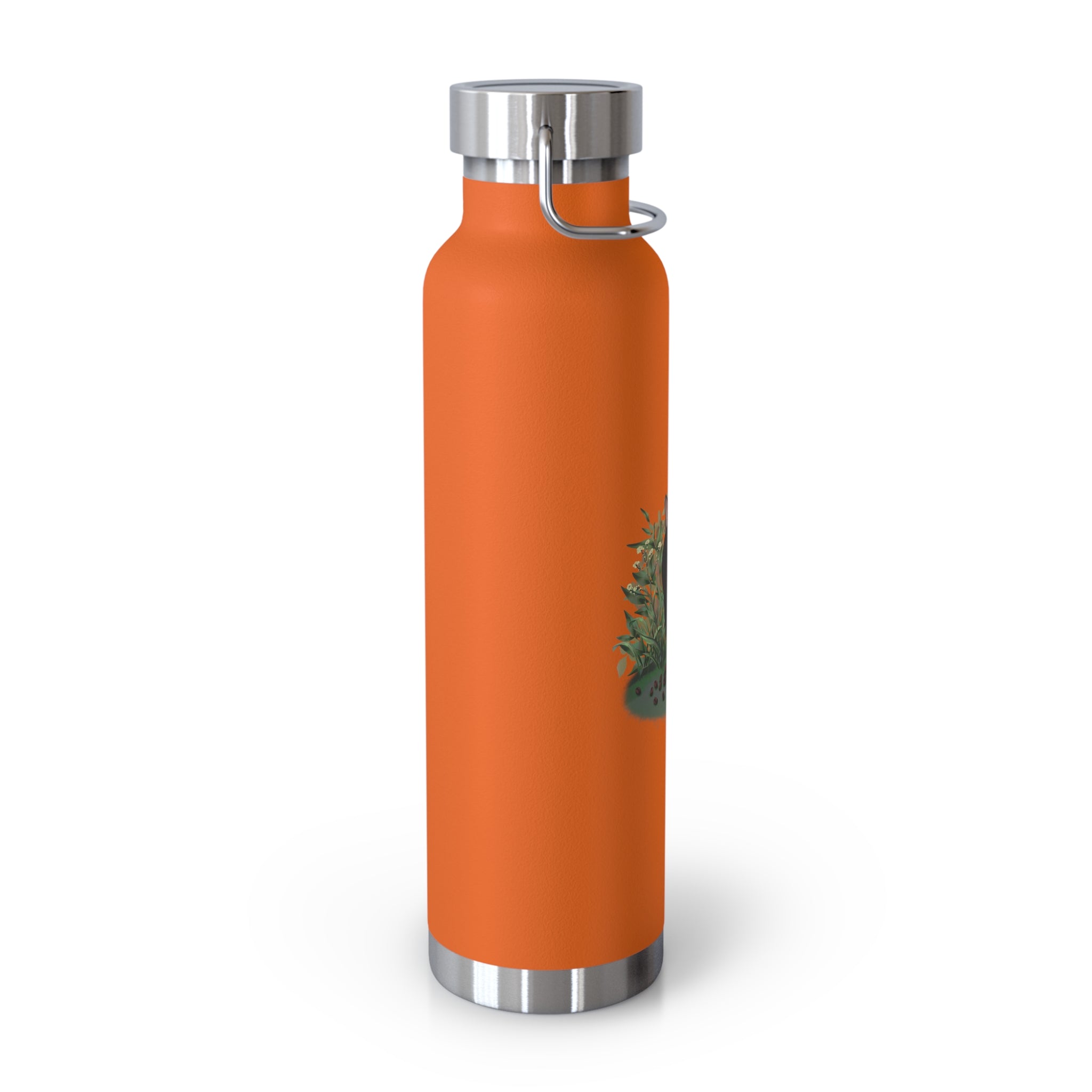 Black Mysterious Black Cat in Bushes 22oz Copper Vacuum Insulated Bottle