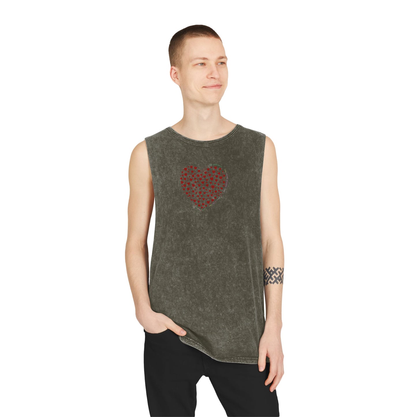 Unisex Casual Tank Top (Red Heart)