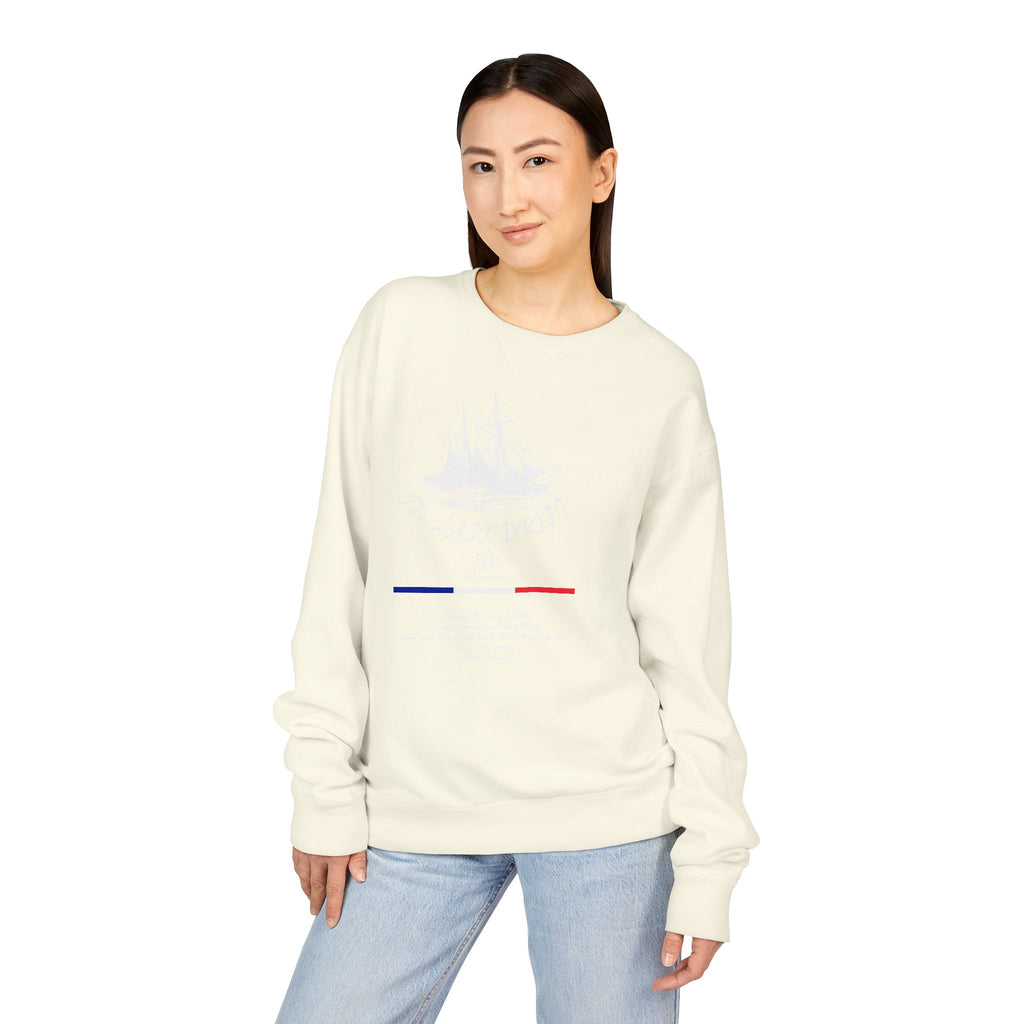 Old Money Nautical Heritage Crewneck - The Last Drift II (Paris Aesthetic Garment-Dyed Sweatshirt)