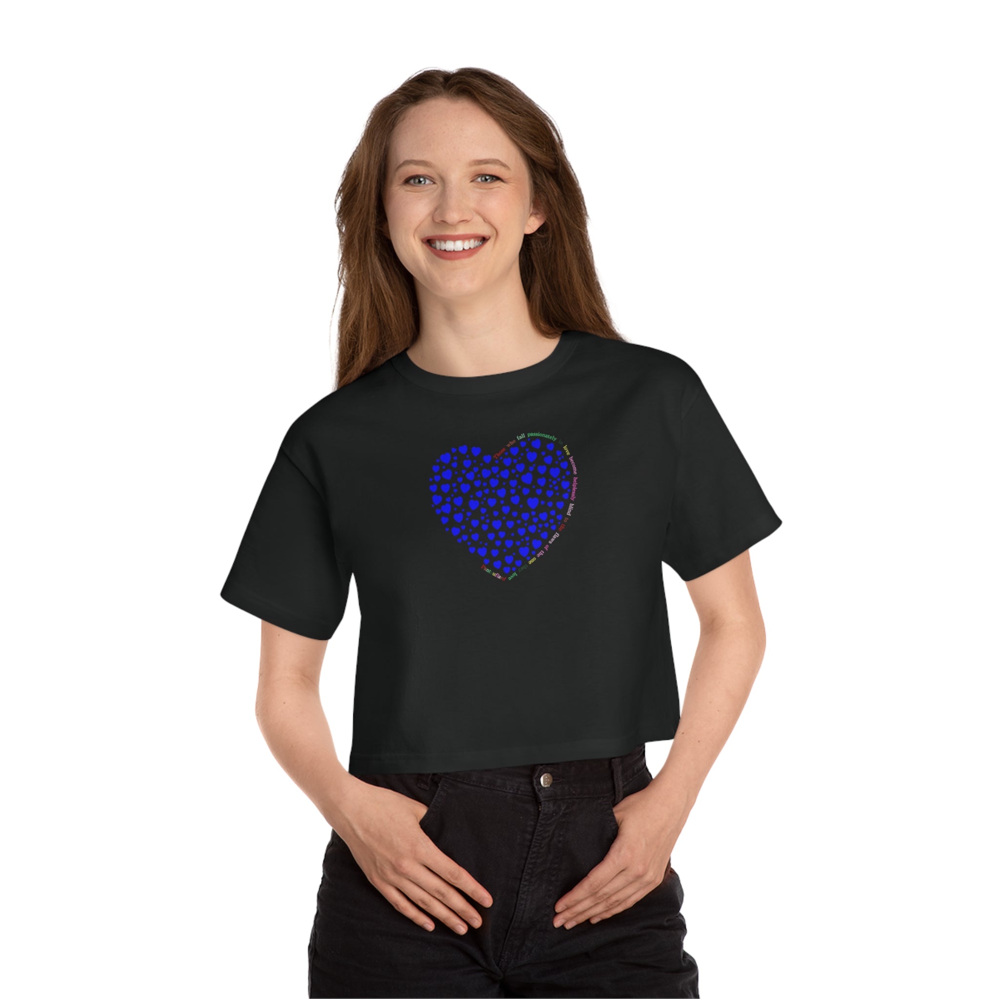 Camiseta corta sencilla Champion® (Corazón azul)