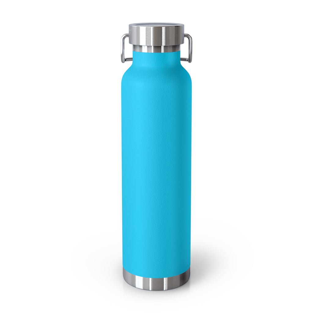 Navy Blue Cute Chick Pulling Worm Quote 22oz Copper Vacuum Insulated Bottle