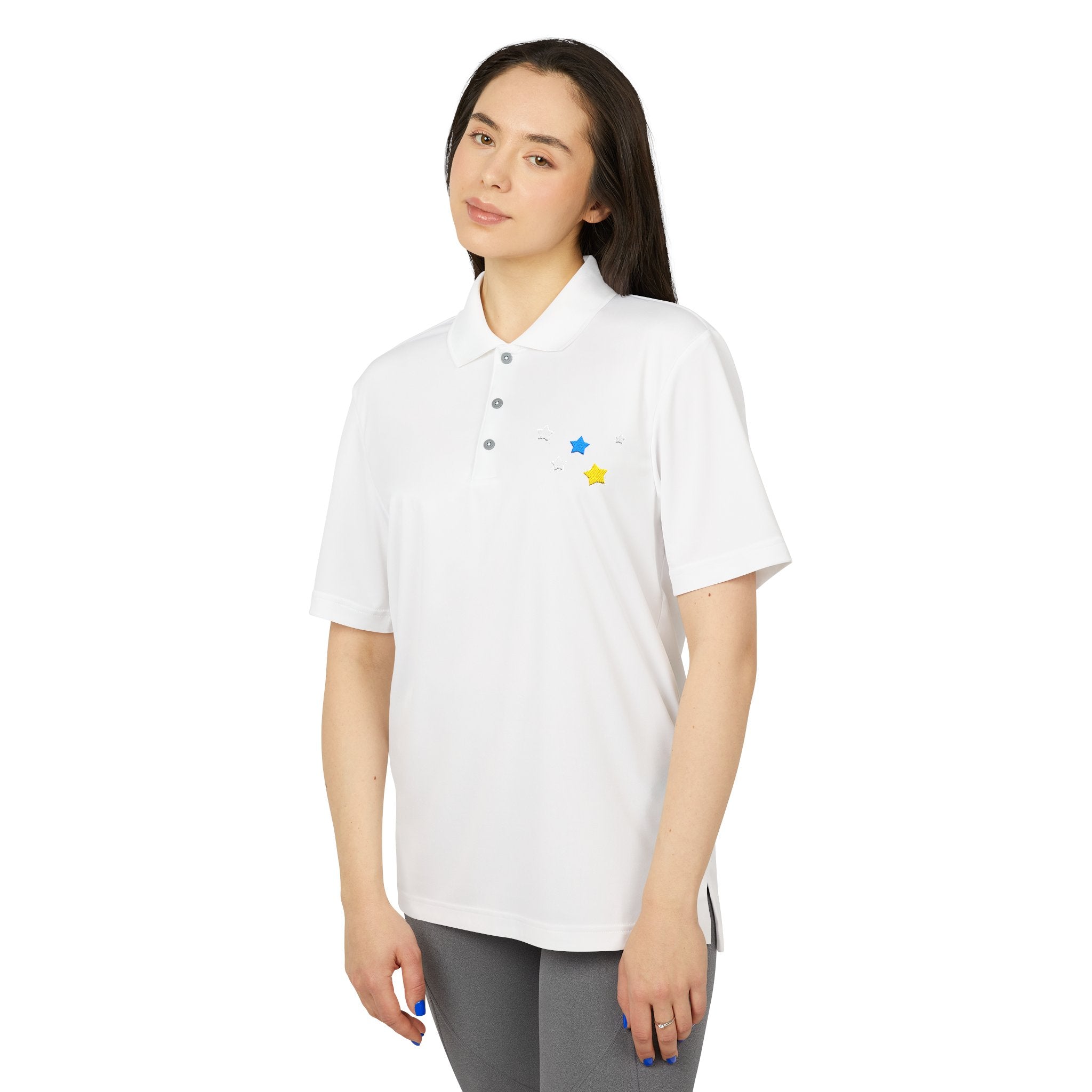 Adidas Unisex Cassiopeia Constellation Embroidered Polo - W-Shape Performance Shirt