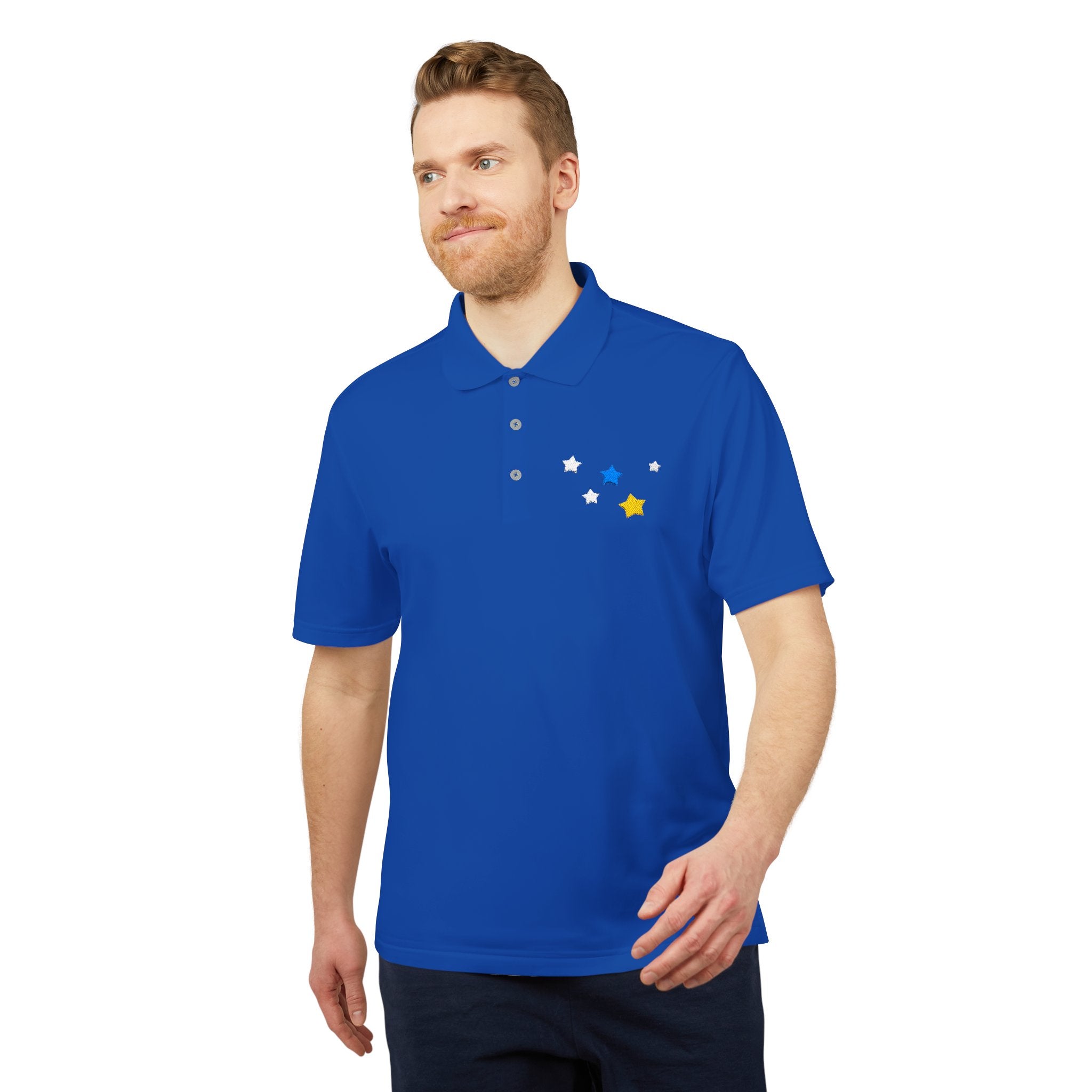 Adidas Unisex Cassiopeia Constellation Embroidered Polo - W-Shape Performance Shirt