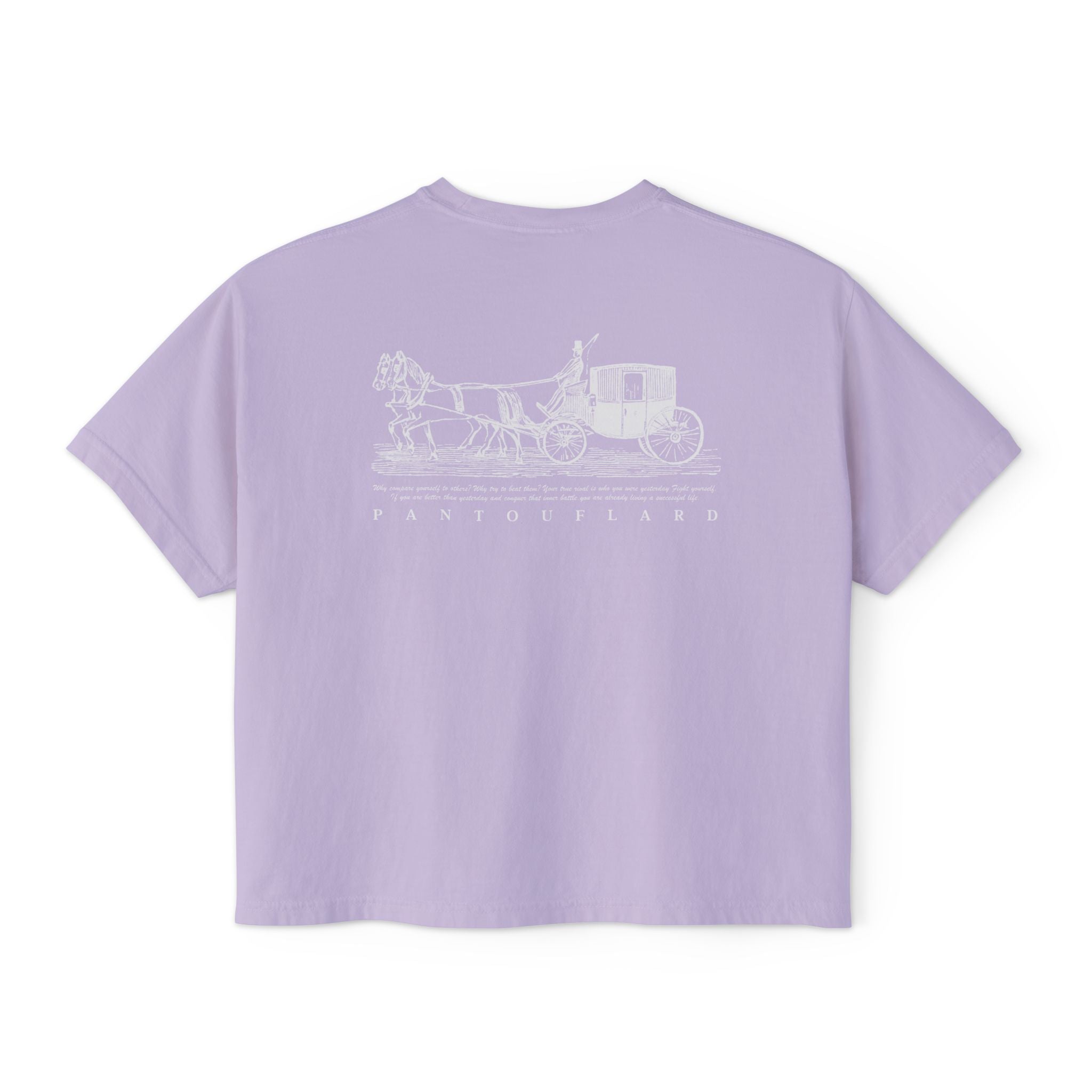 Old Money Equestrian Boxy Tee - The Timeless Carriage II (Comfort Colors 3023CL Back Print)