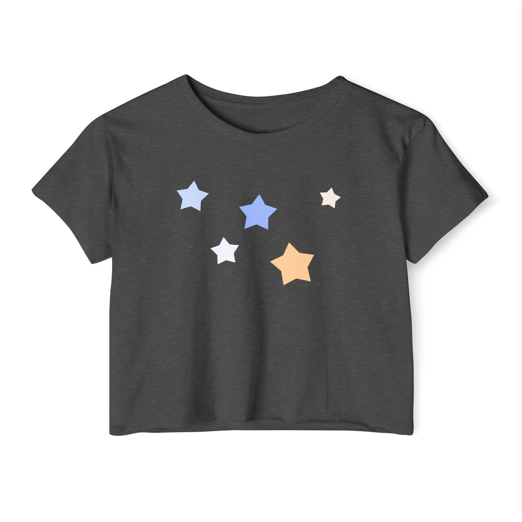 Women's Cassiopeia Constellation Graphic Crop Top - W-Shape Lightweight Festival Shirt