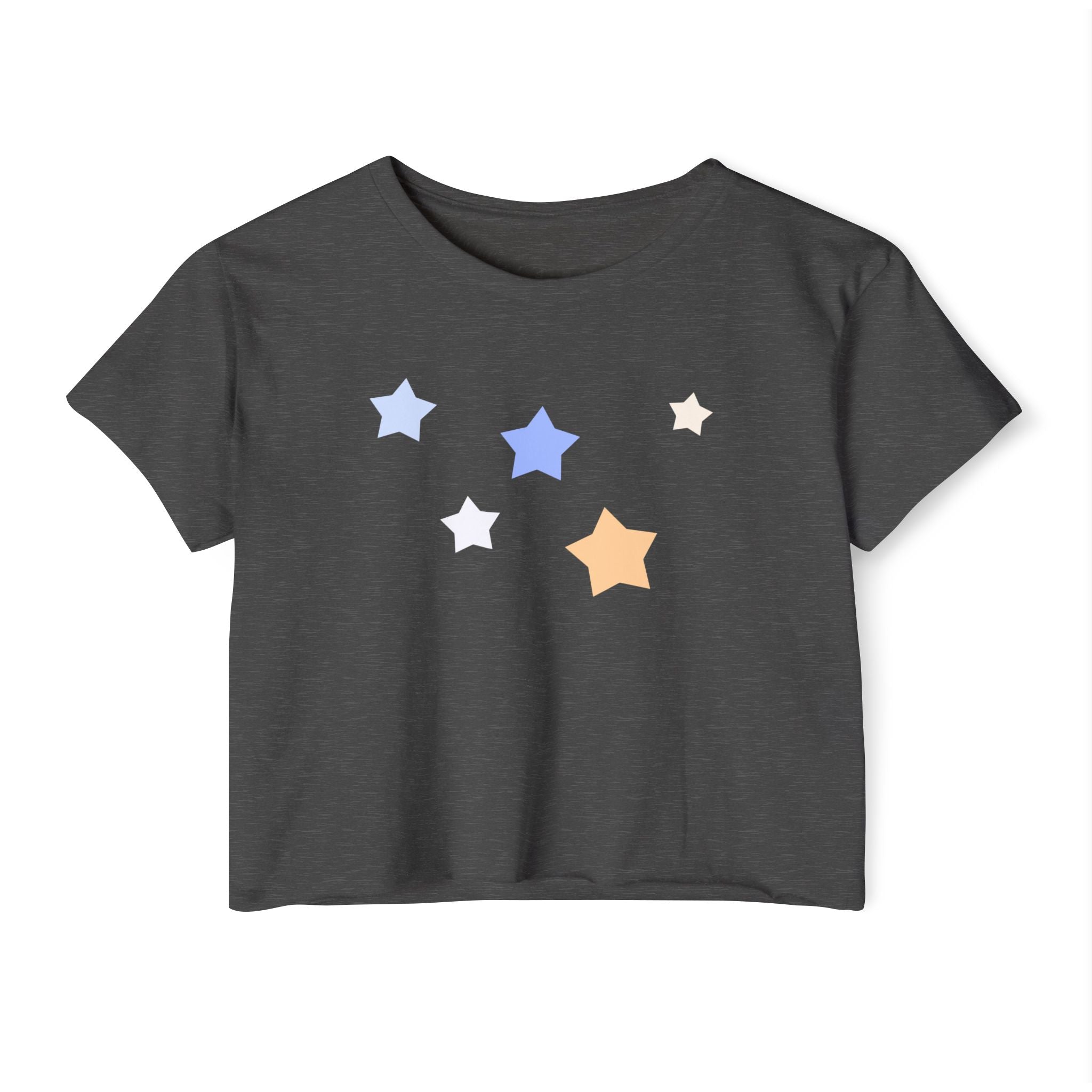 Women's Cassiopeia Constellation Graphic Crop Top - W-Shape Lightweight Festival Shirt