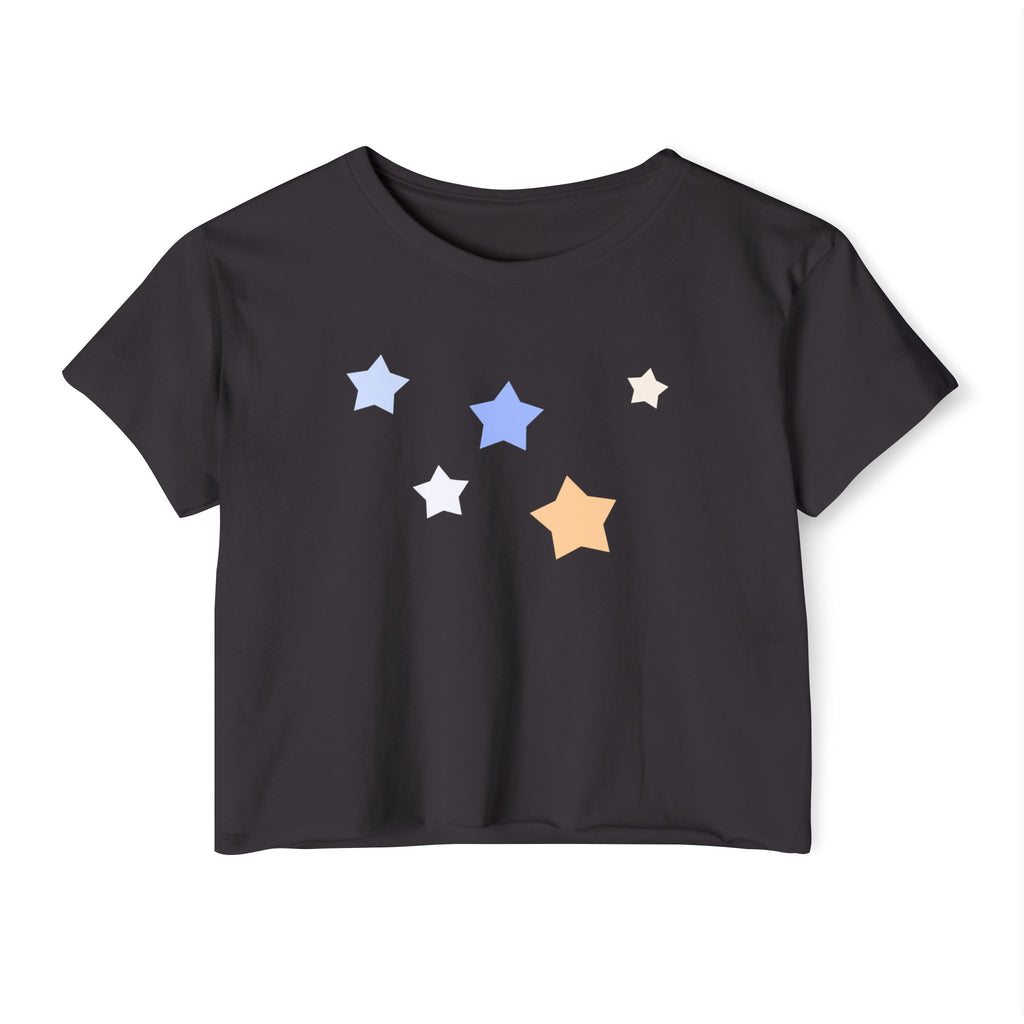 Women's Cassiopeia Constellation Graphic Crop Top - W-Shape Lightweight Festival Shirt