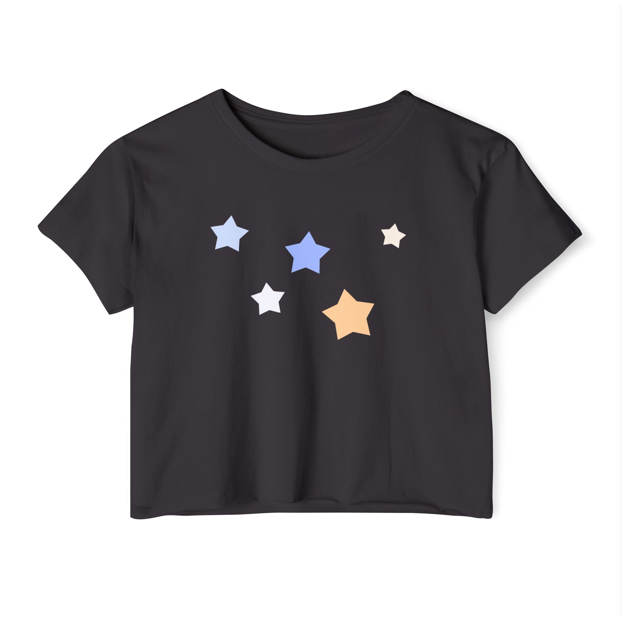 Women's Cassiopeia Constellation Graphic Crop Top - W-Shape Lightweight Festival Shirt