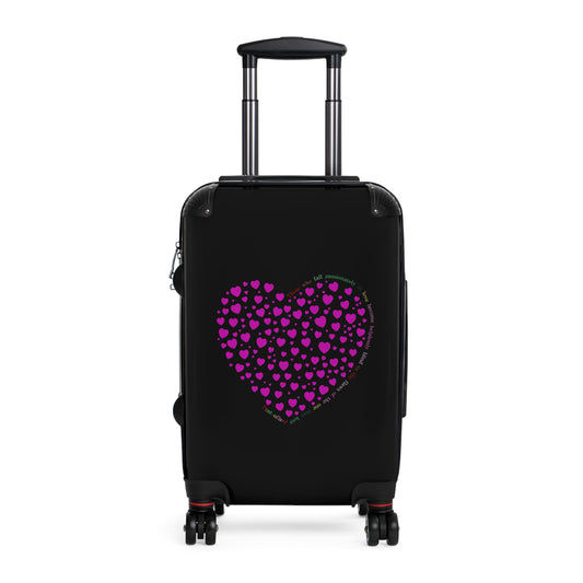Pink Heart Design Suitcase, Travel Luggage