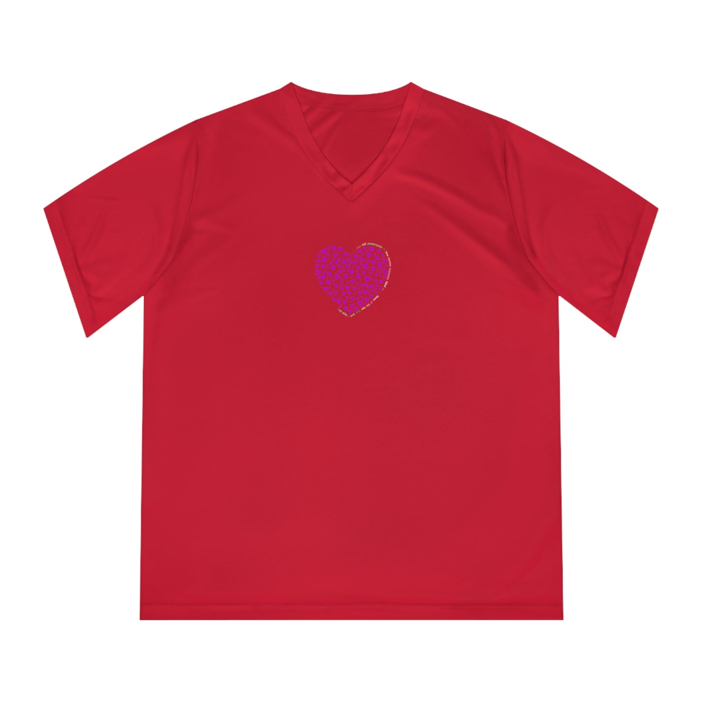 V-Neck T-Shirt (Powder Pink Heart)