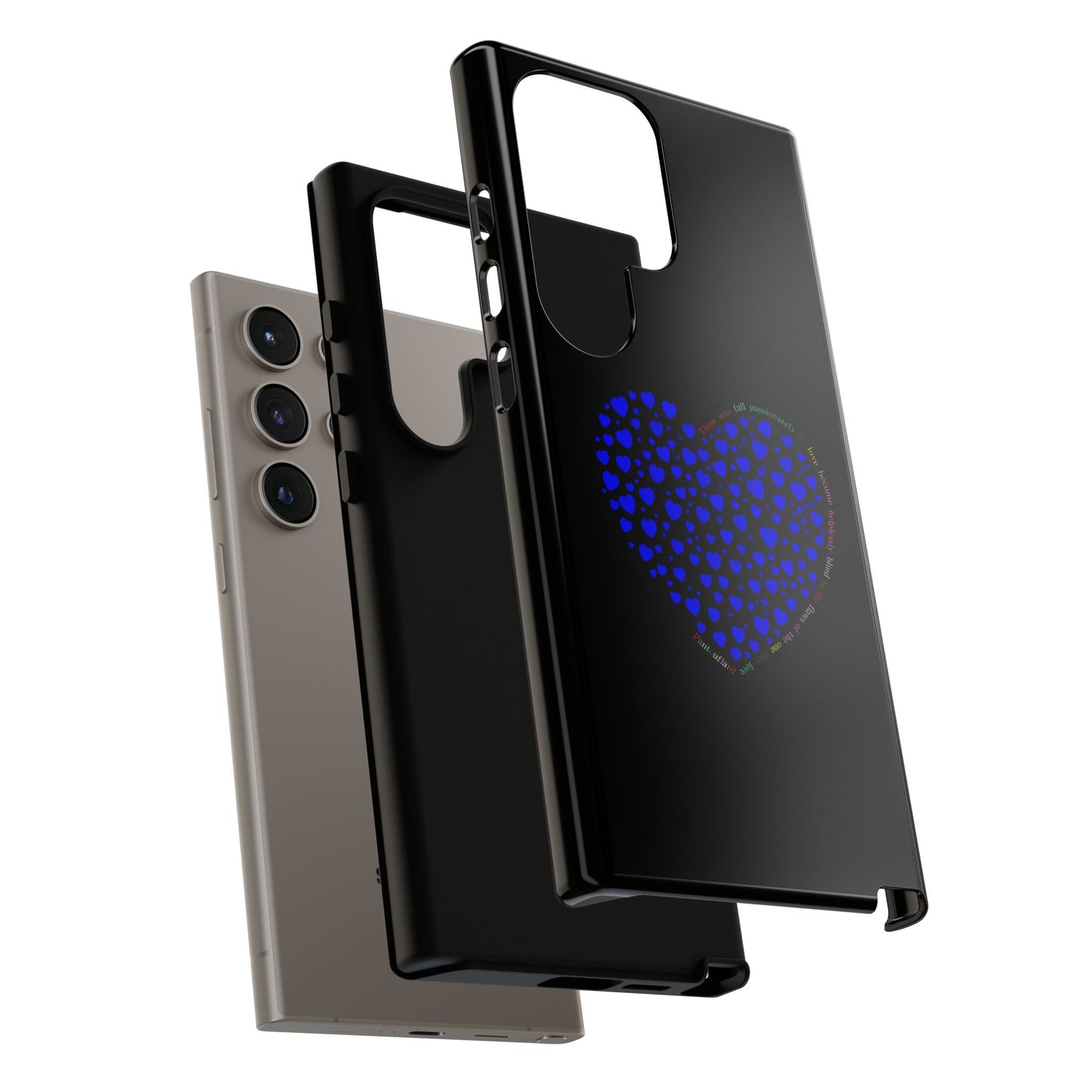Fundas de corazón azul para teléfonos iPhone, Galaxy, Google Pixel (54 tipos)