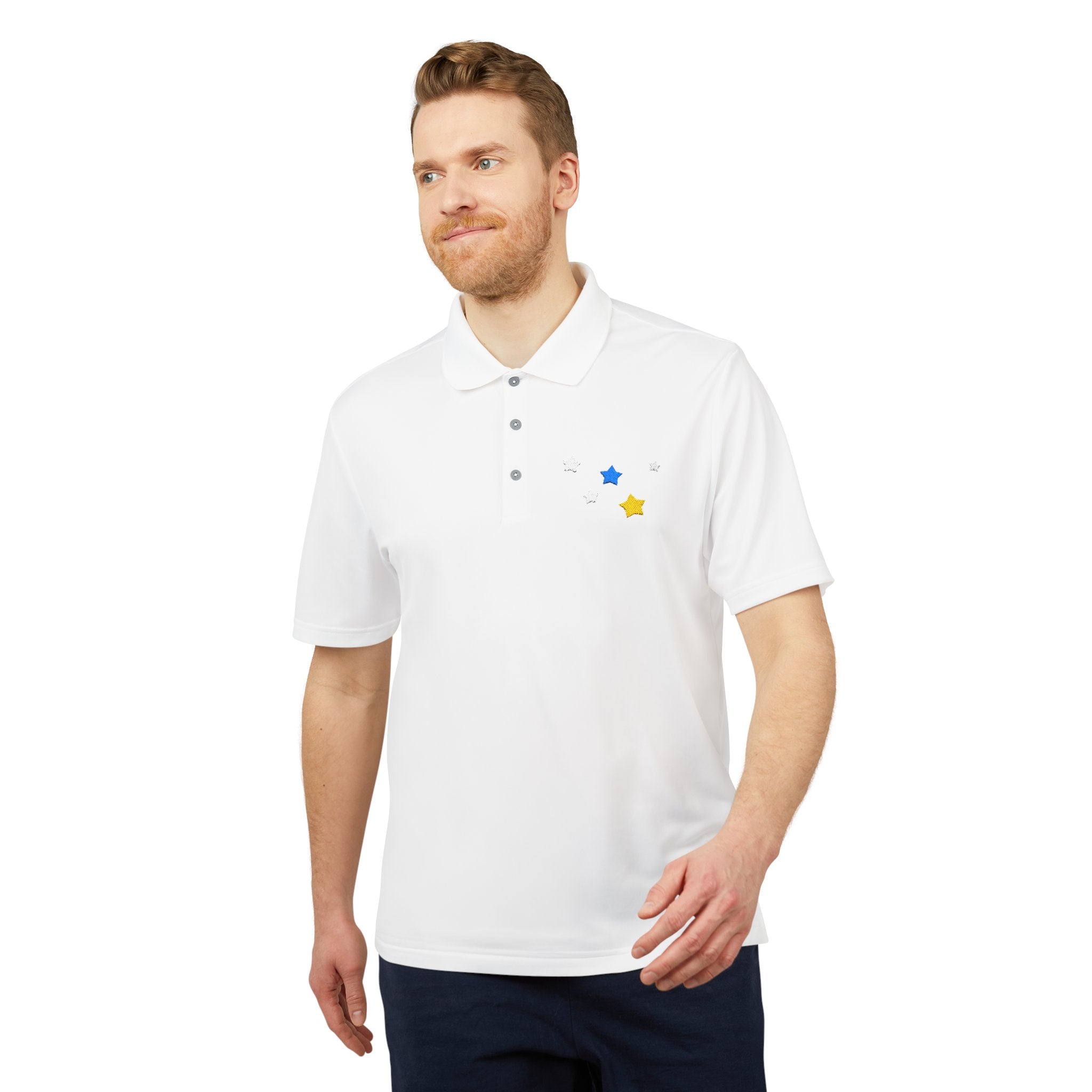 Adidas Unisex Cassiopeia Constellation Embroidered Polo - W-Shape Performance Shirt