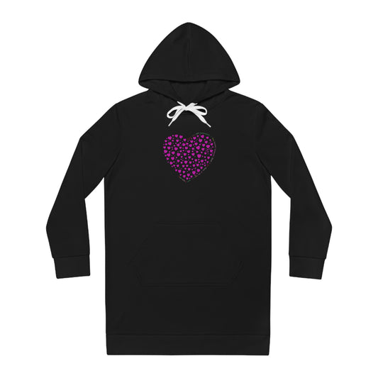 Women's Hoodie Dress (Pink Heart)