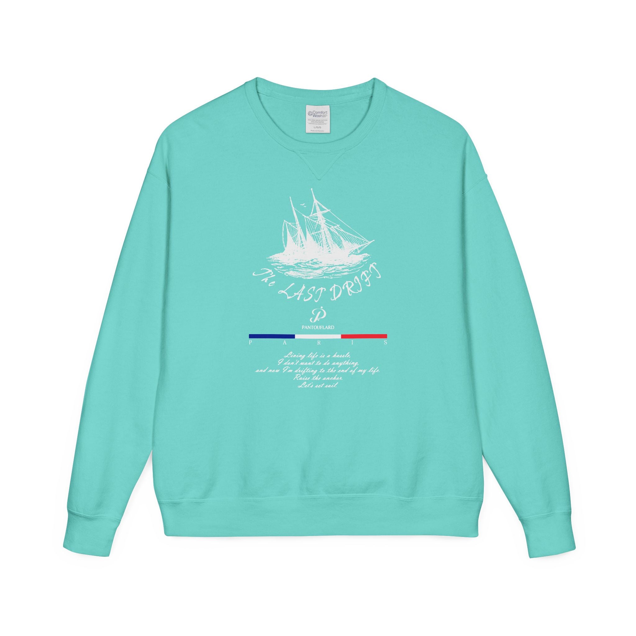 Old Money Nautical Heritage Crewneck - The Last Drift II (Paris Aesthetic Garment-Dyed Sweatshirt)