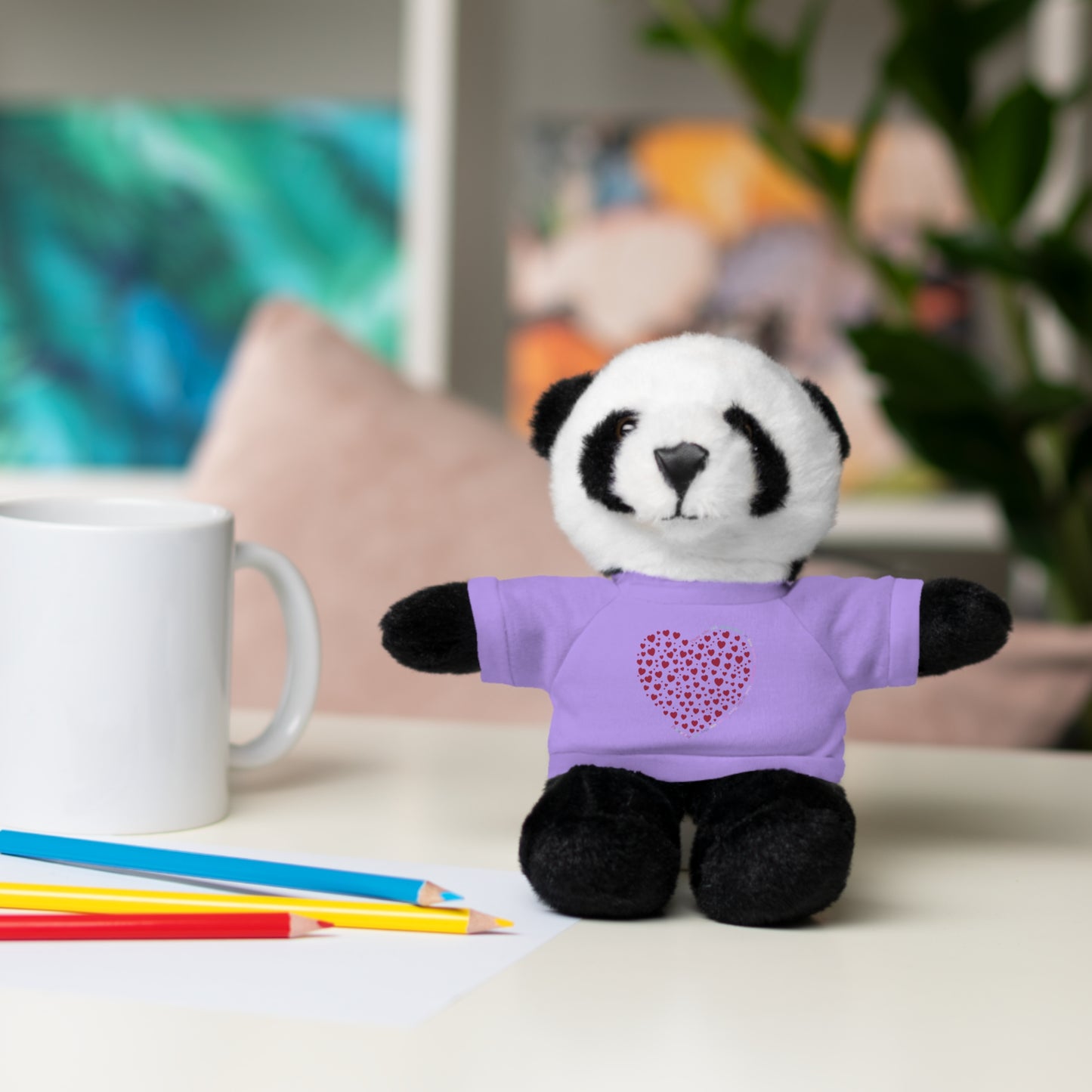 Personalized Stuffed Animal with Red Heart T-Shirt