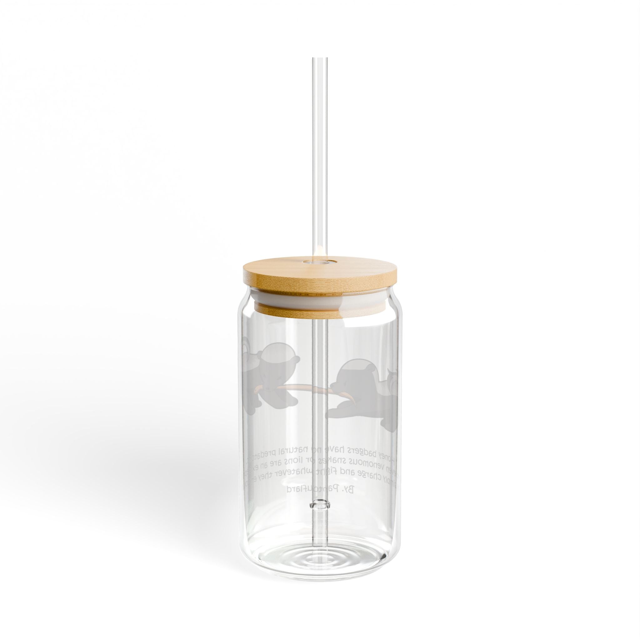 Clear Pantouflard Fearless Honey Badger Tempered Glass Sipper