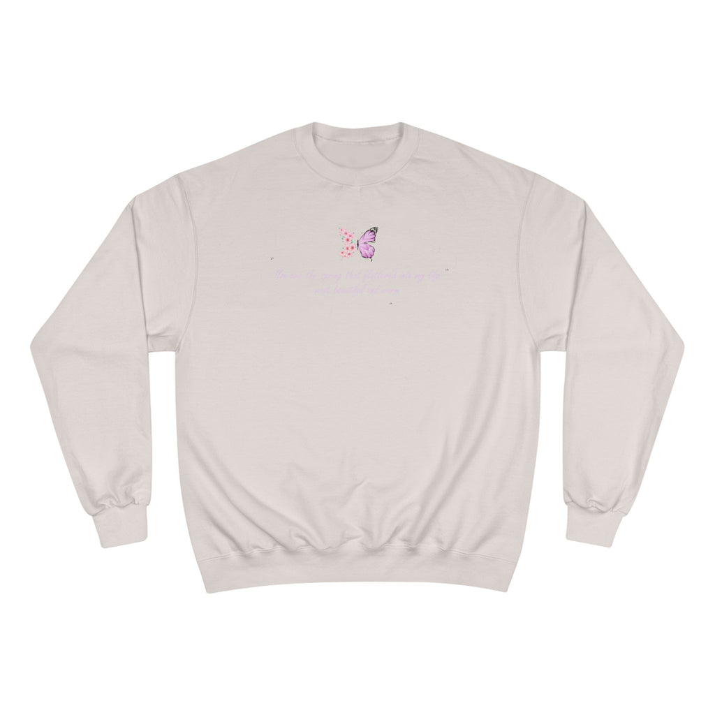 Unisex White Floral Butterfly Spring Quote Cotton Blend Champion Sweatshirt