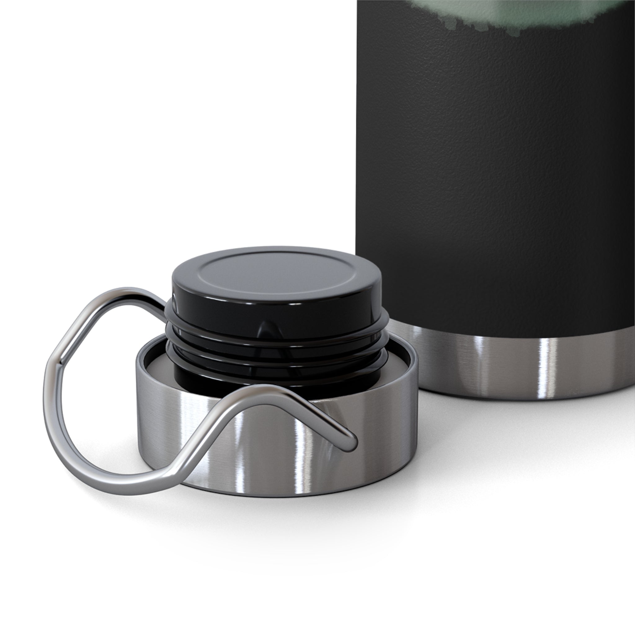 Black Mysterious Black Cat in Bushes 22oz Copper Vacuum Insulated Bottle
