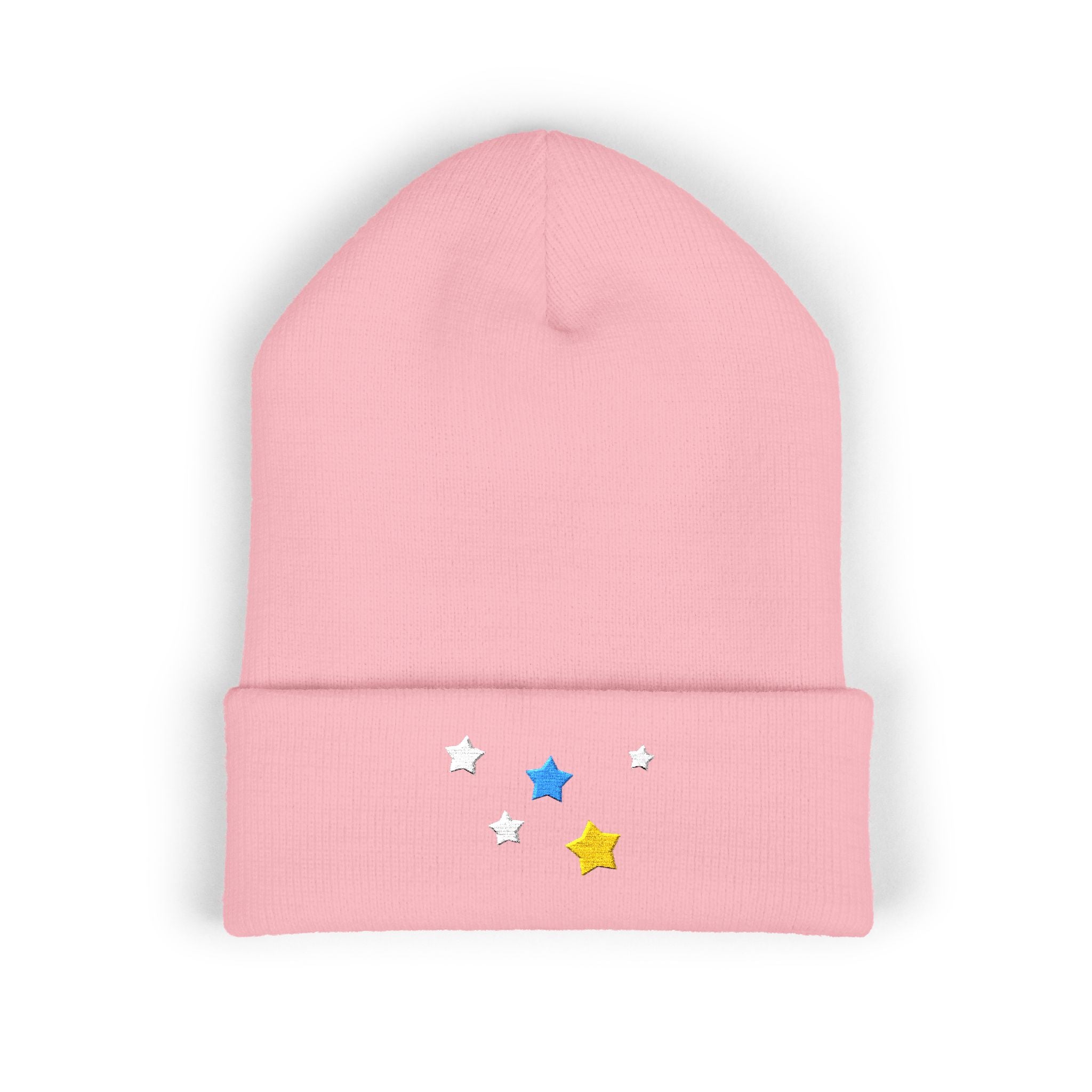 Unisex Cassiopeia Star Embroidered Acrylic Cuffed Beanie