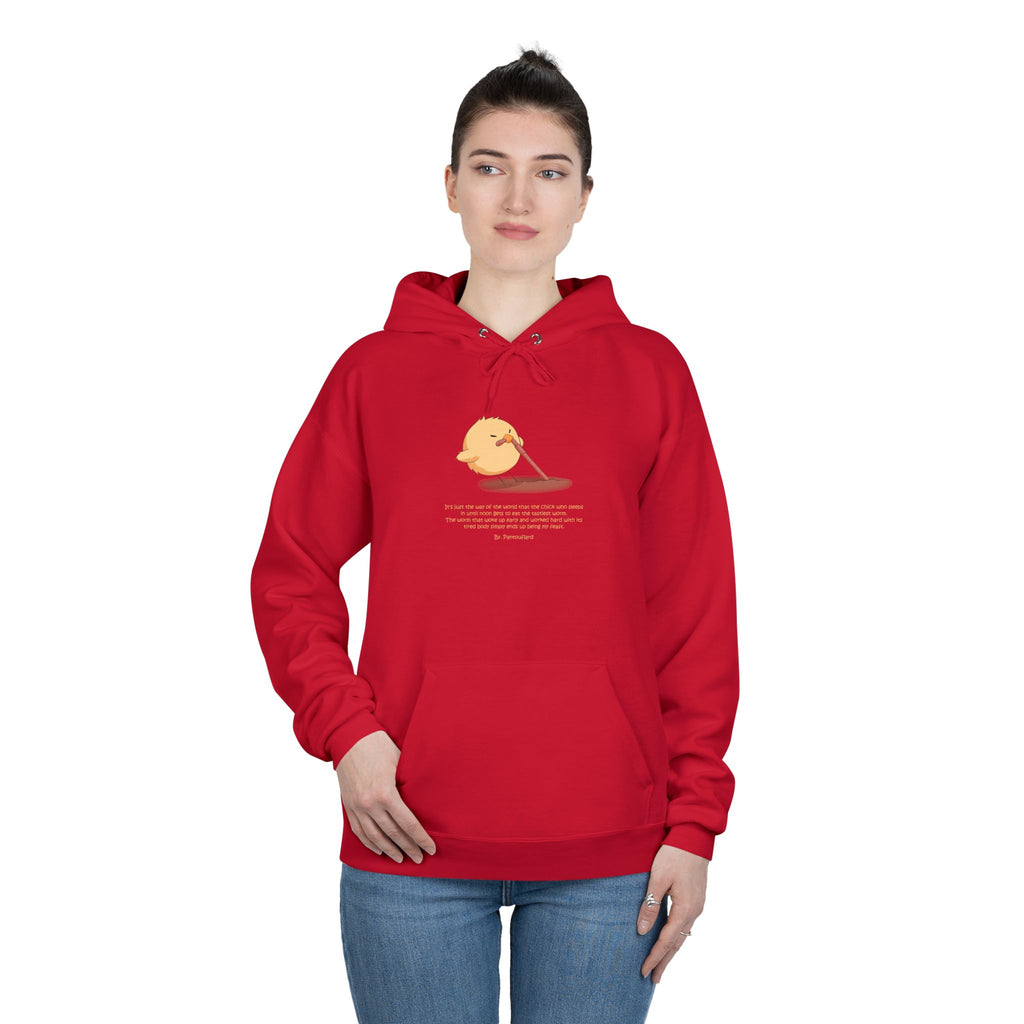 Unisex Light Blue Pantouflard Chick Cotton Blend Pullover Hoodie