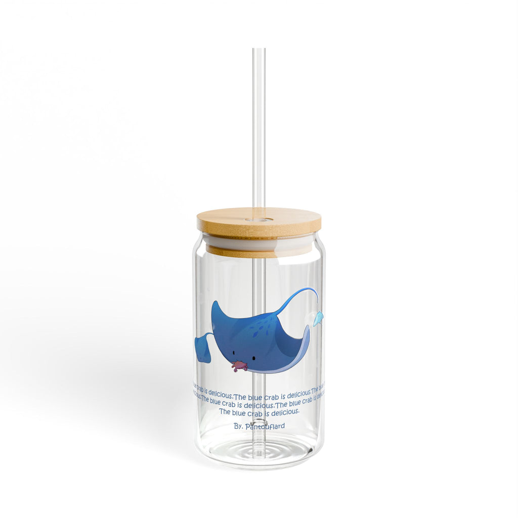 Clear Pantouflard Funny Stingray & Crab Tempered Glass Sipper