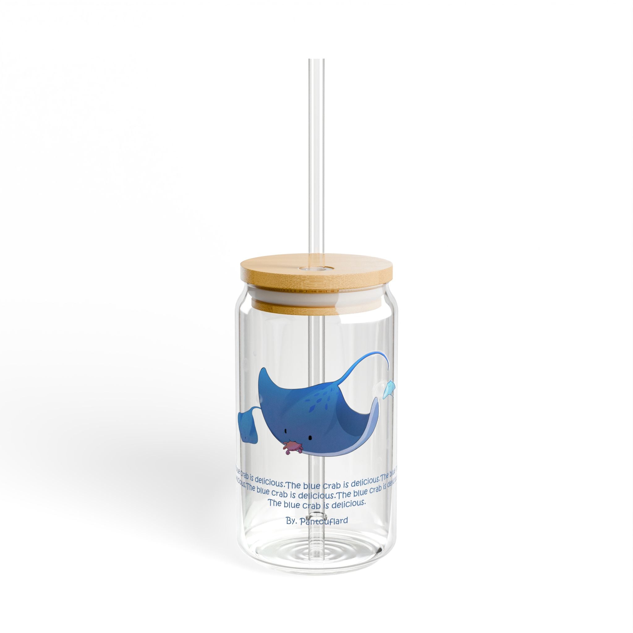 Clear Pantouflard Funny Stingray & Crab Tempered Glass Sipper