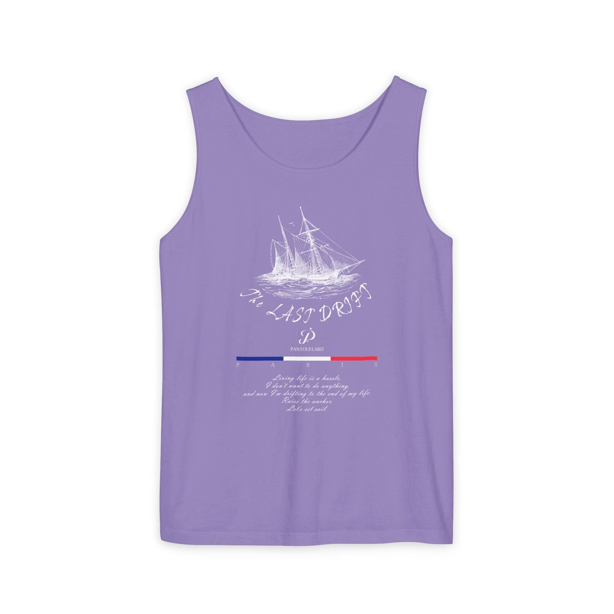 Unisex Black Last Drift Cotton Garment-Dyed Tank Top