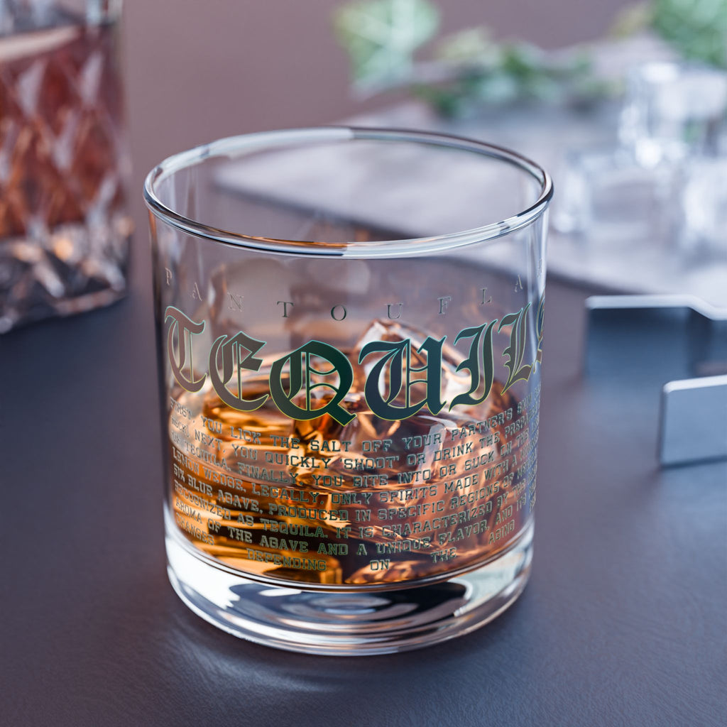 Clear Pantouflard Green Gothic Tequila 10oz Rocks Glass