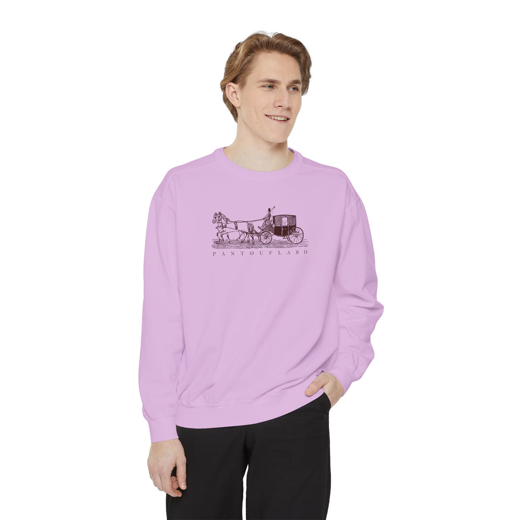 Unisex White Pantouflard Carriage Cotton Blend Sweatshirt