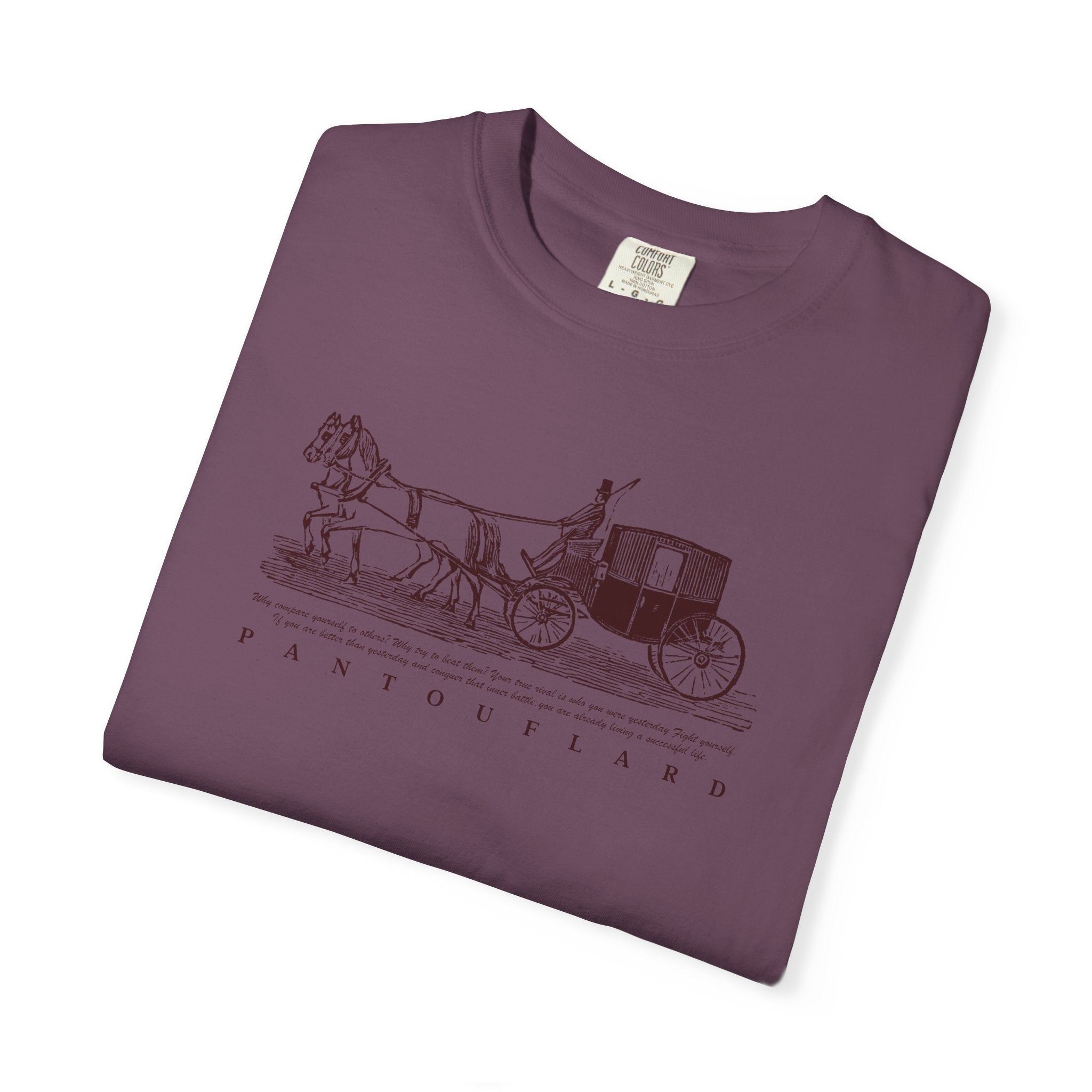 Unisex Burnt Orange Vintage Horse Carriage 100% Cotton T-shirt