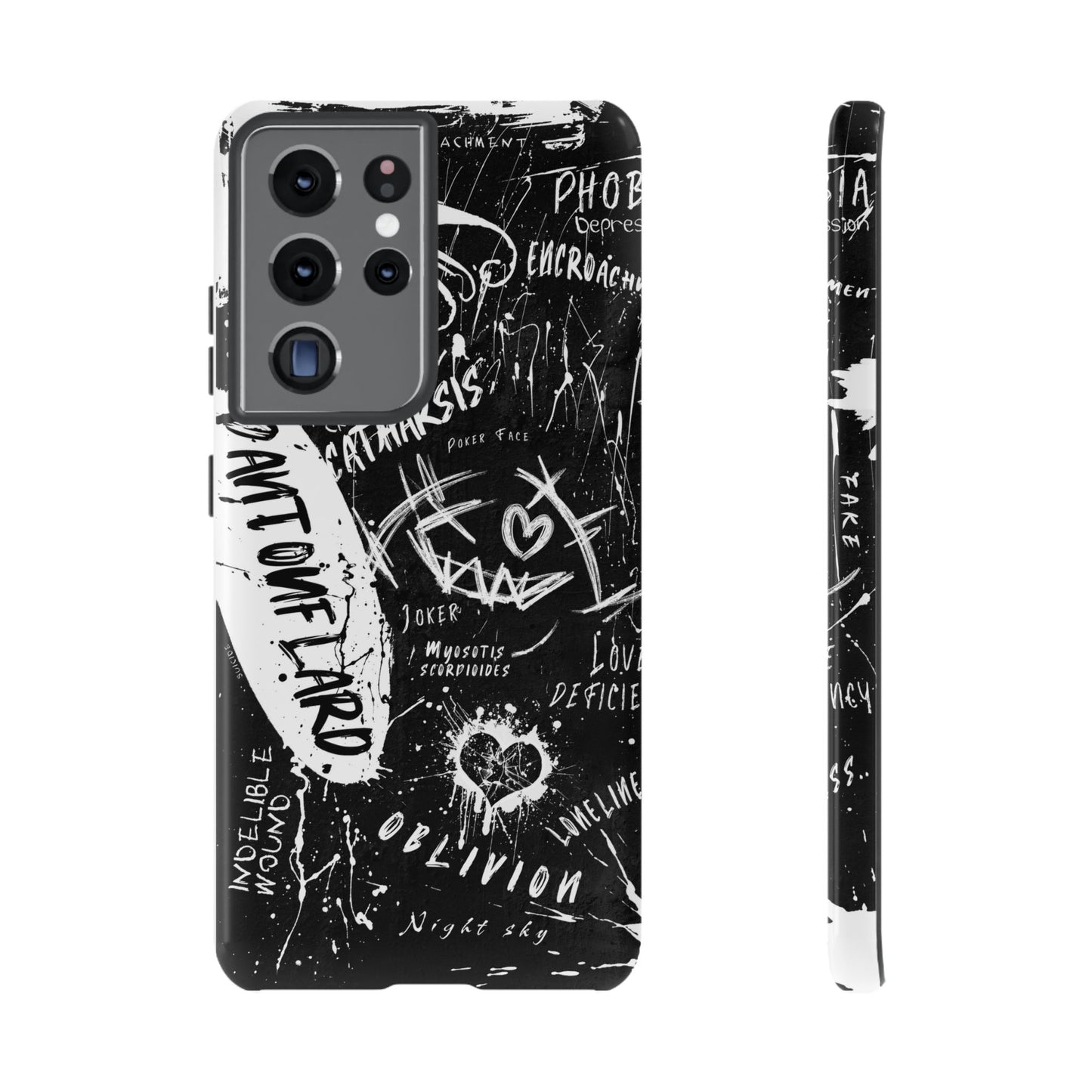 Fundas resistentes: funda atrevida para iPhone, Galaxy, Google Pixel, diseño de grafiti negro, estética urbana, regalo para amantes del arte, accesorios de teléfono modernos, estilo callejero