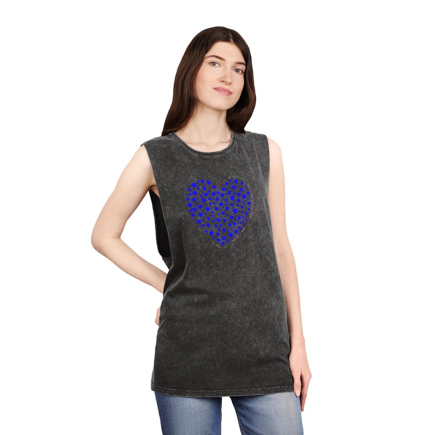 Unisex Casual Tank Top (Blue Heart)