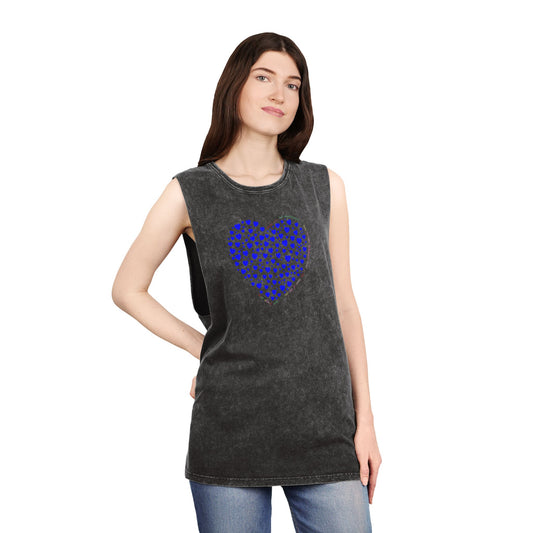 Unisex Casual Tank Top (Blue Heart)