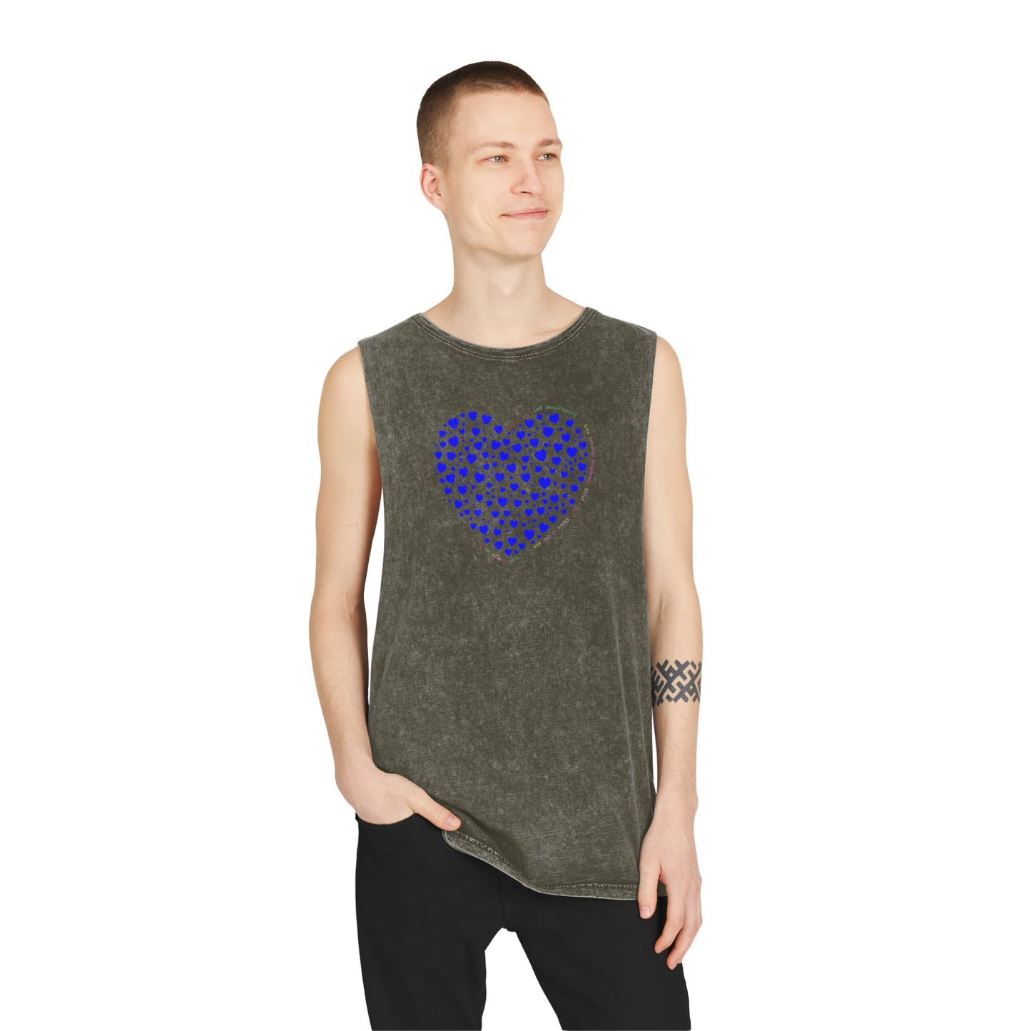 Unisex Casual Tank Top (Blue Heart)