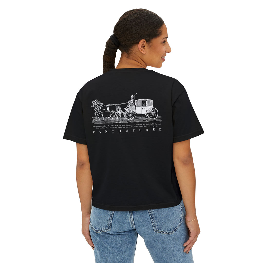 Old Money Equestrian Boxy Tee - The Timeless Carriage II (Comfort Colors 3023CL Back Print)