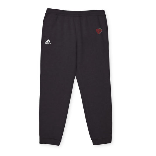 Adidas Unisex Fleece Joggers with Red Heart Design
