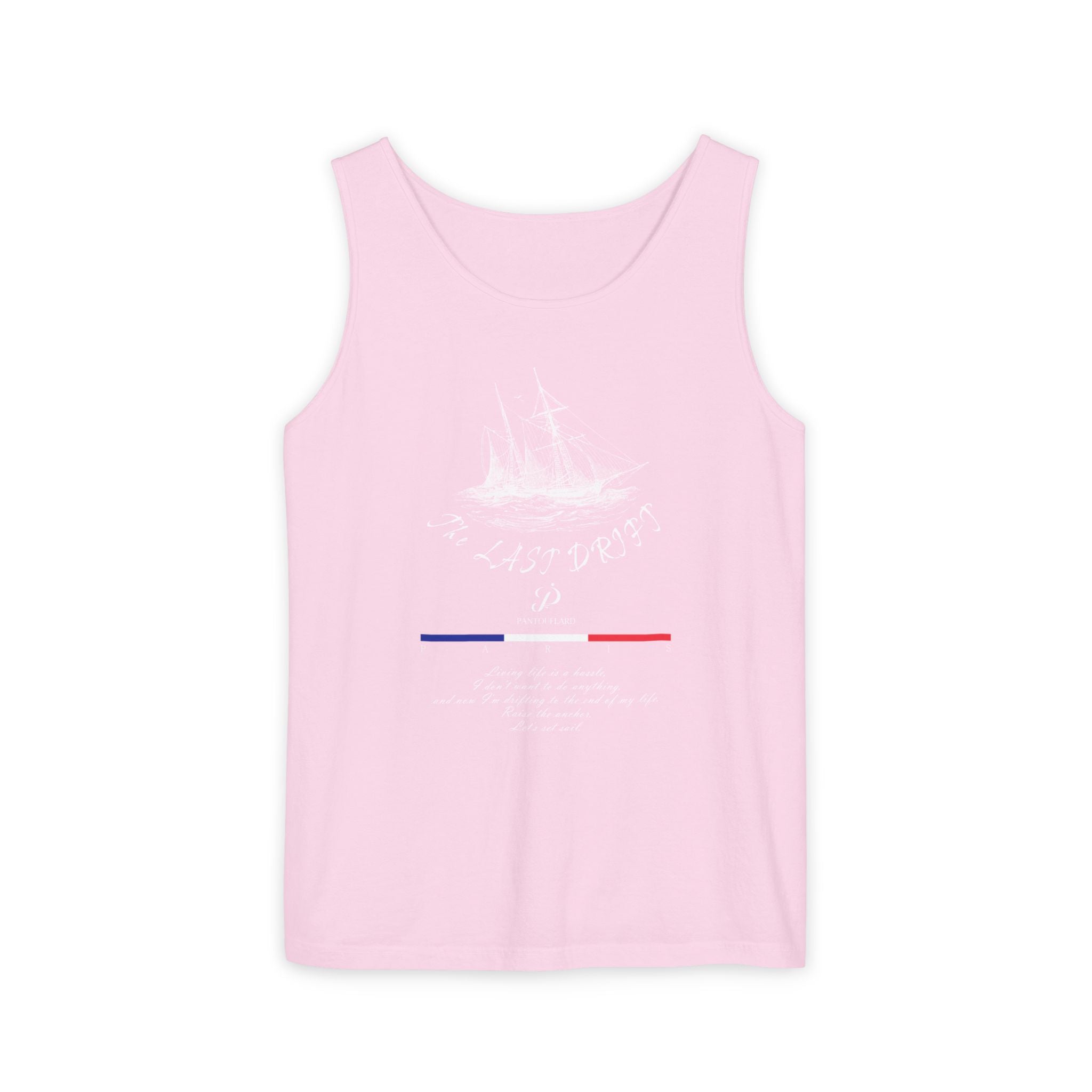 Unisex Black Last Drift Cotton Garment-Dyed Tank Top