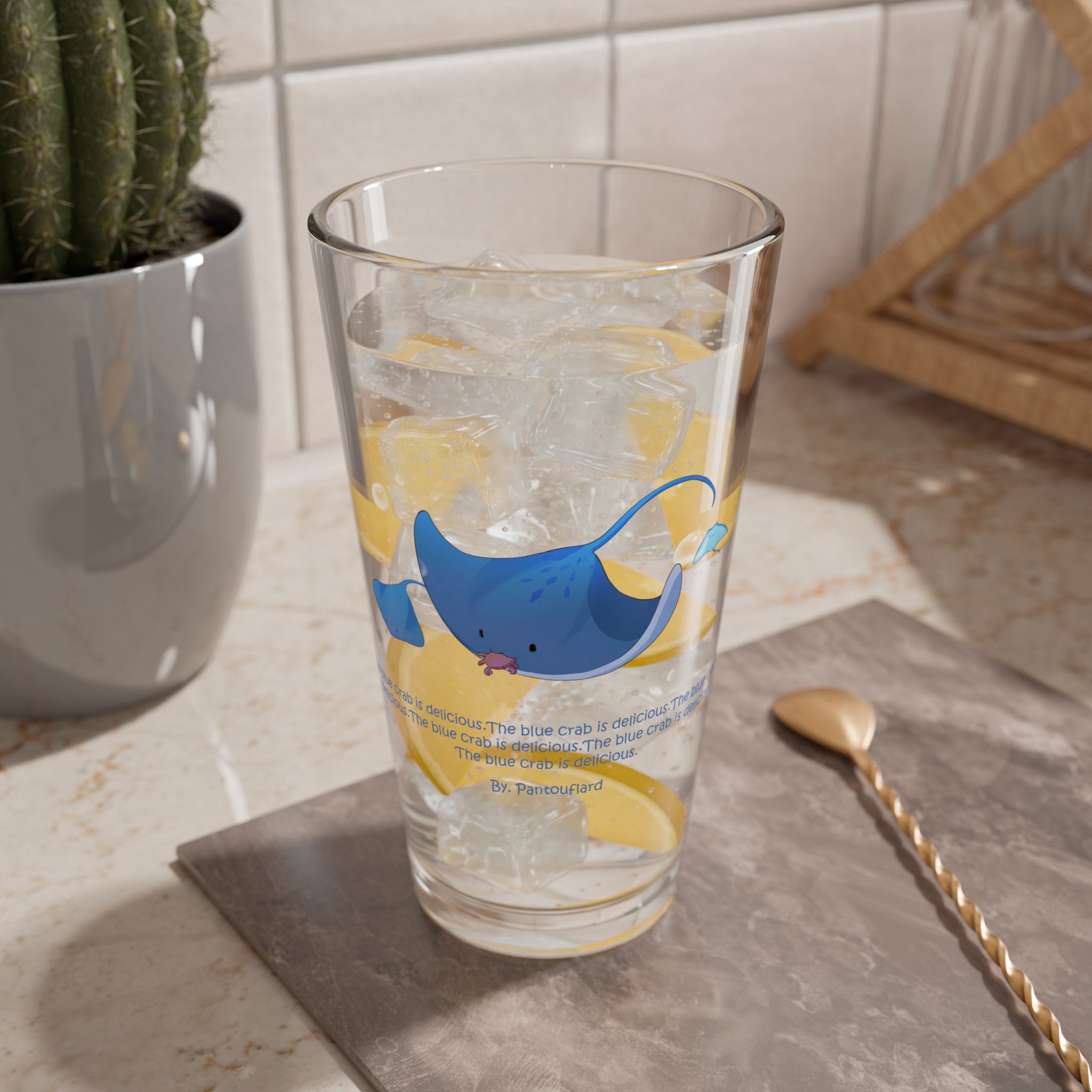 Clear Pantouflard 'Delicious Crab' Stingray Solid Glass Mixer