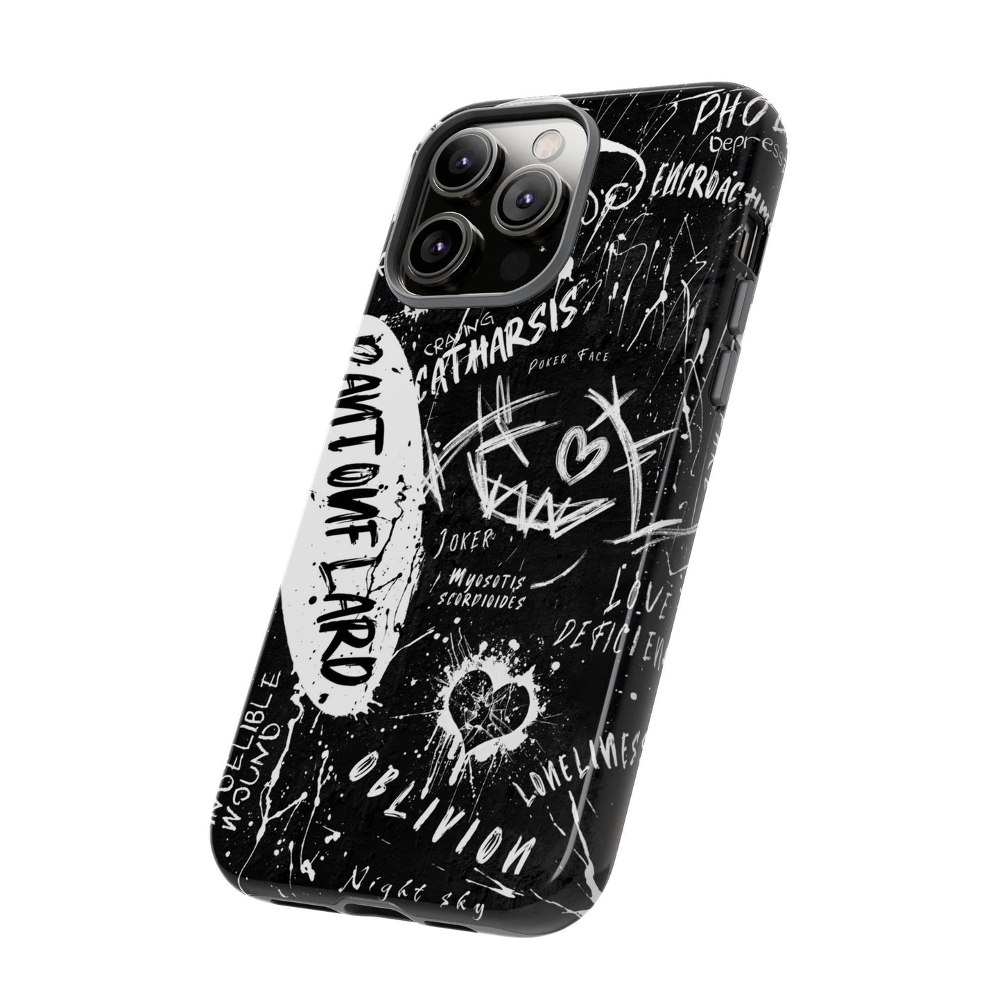 Fundas resistentes: funda atrevida para iPhone, Galaxy, Google Pixel, diseño de grafiti negro, estética urbana, regalo para amantes del arte, accesorios de teléfono modernos, estilo callejero