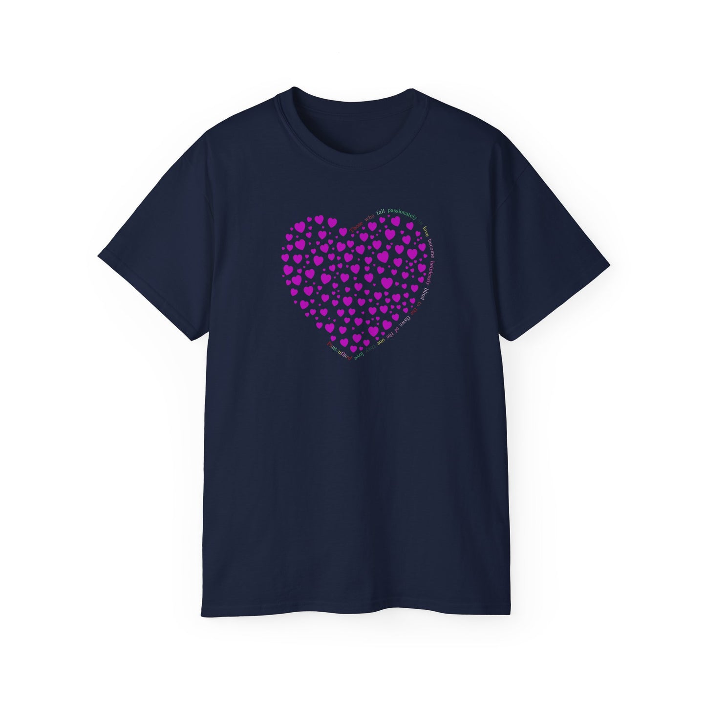 Powder Pink Heart Unisex short sleeved T-shirt