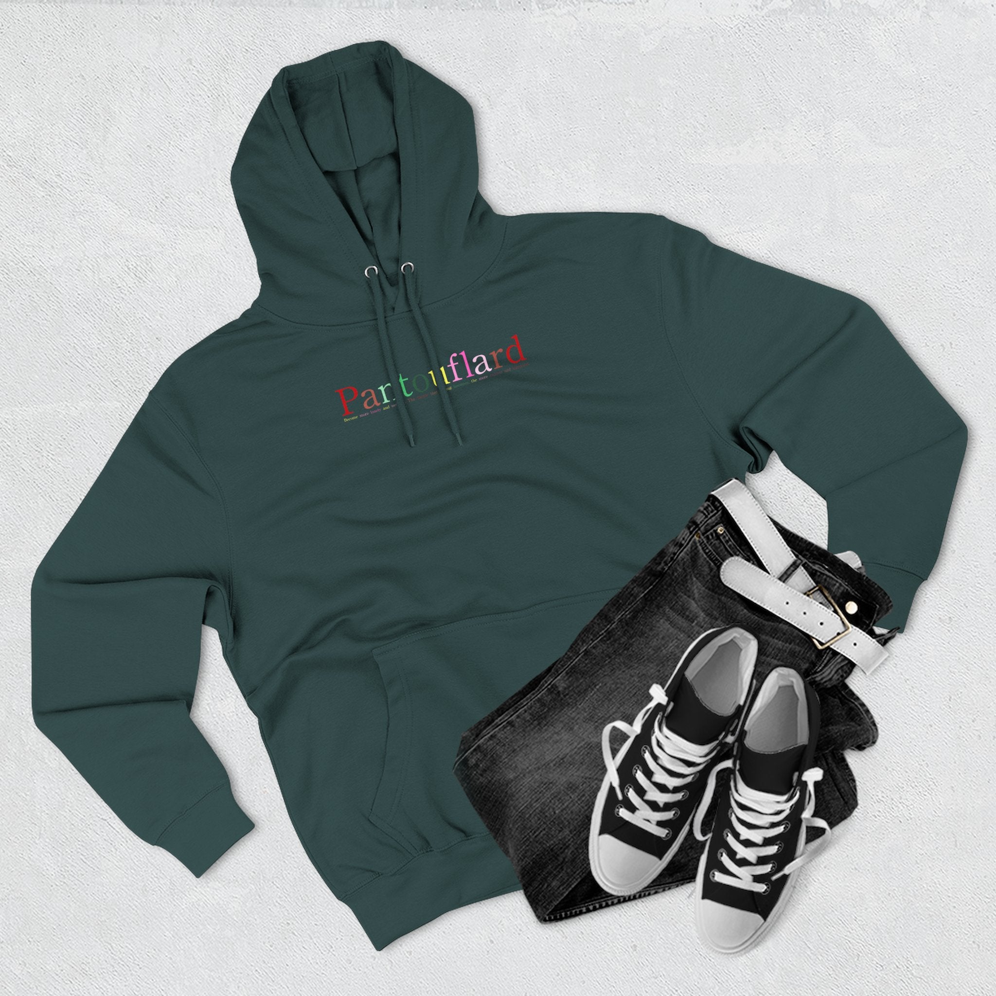 Old Money Aesthetic Premium Hoodie - Pantouflard Colorful Logo (Lane Seven 3-End Fleece)