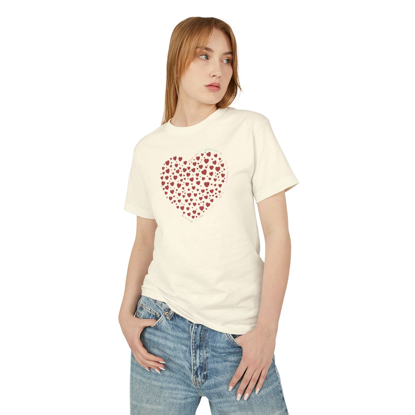 Camiseta de algodón pesada unisex Red Heart
