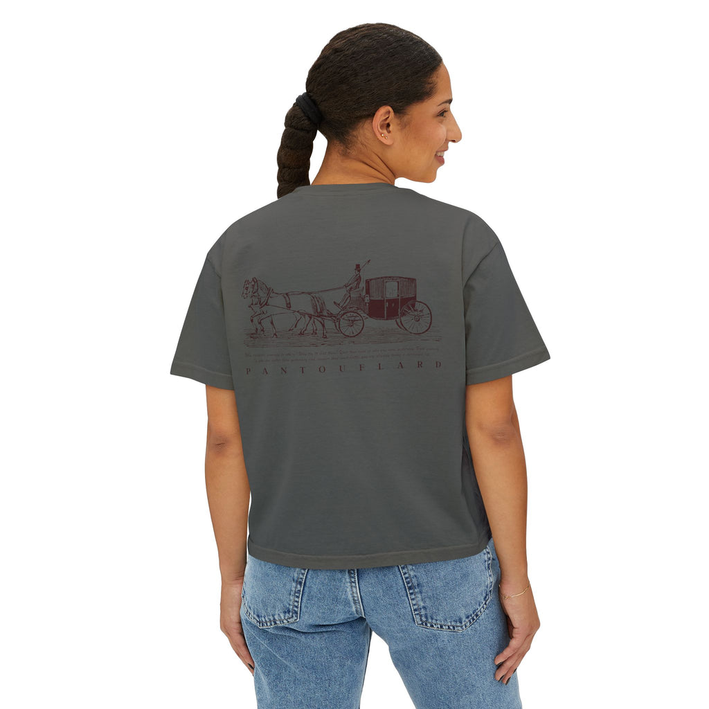 Women's White Pantouflard Carriage Cotton Boxy Tee