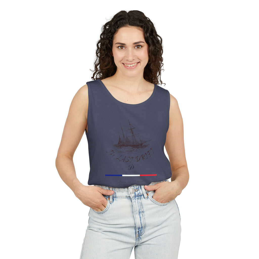Unisex White Last Drift Cotton Garment-Dyed Tank Top