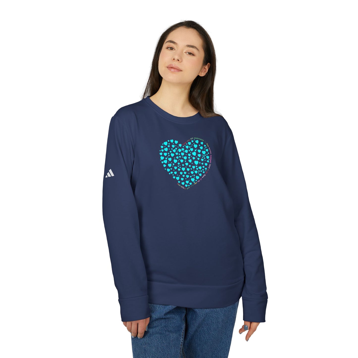 Adidas Unisex  Crewneck Sweatshirt with Mint Heart Design