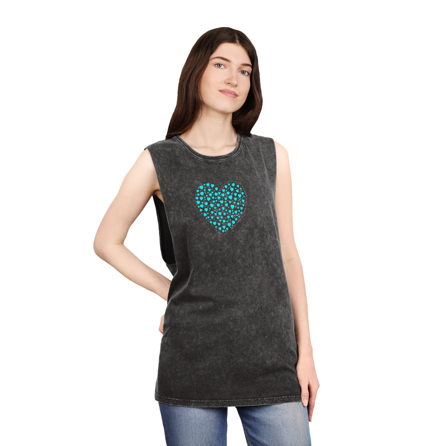Unisex Casual Tank Top (Mint Heart)
