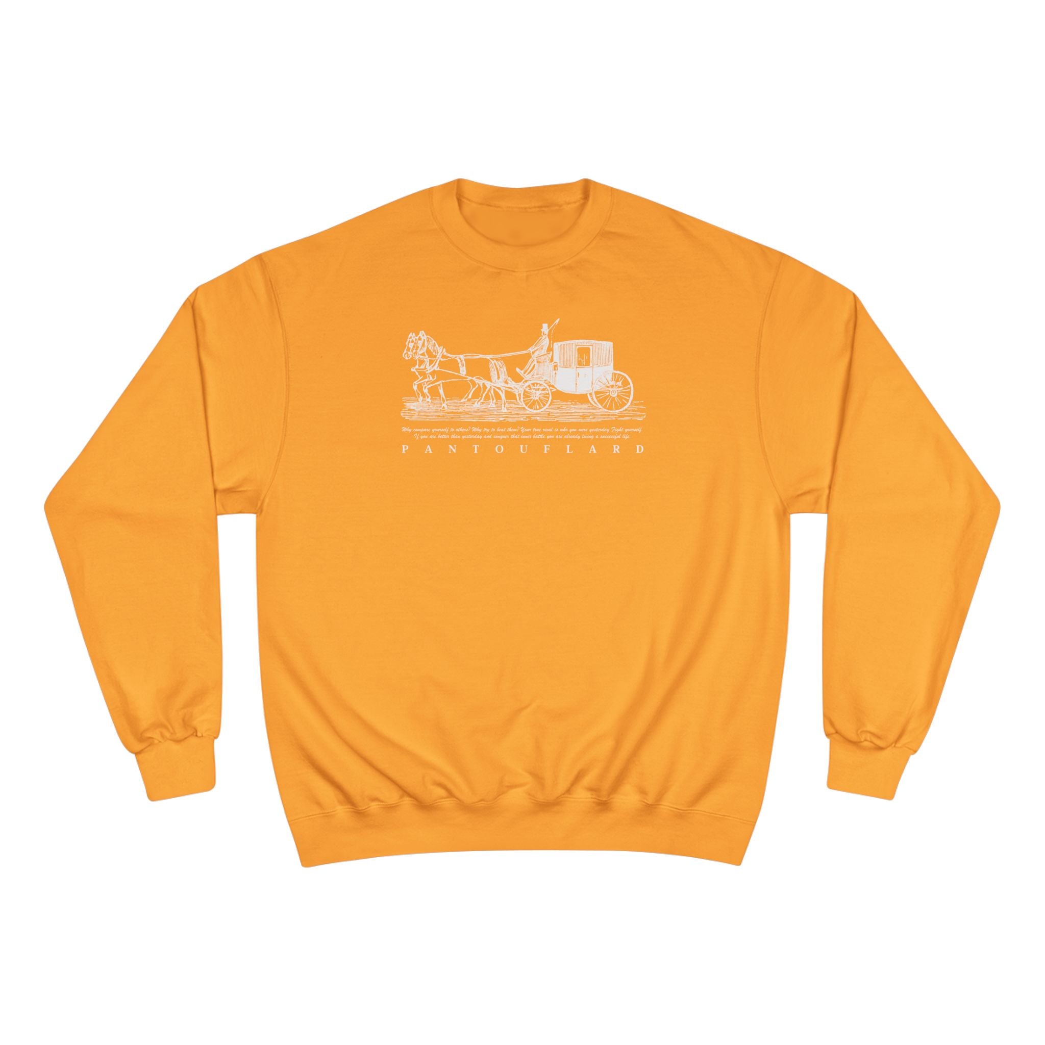 Old Money Equestrian Champion Crewneck - Royal White Carriage (Authentic Varsity Streetwear)