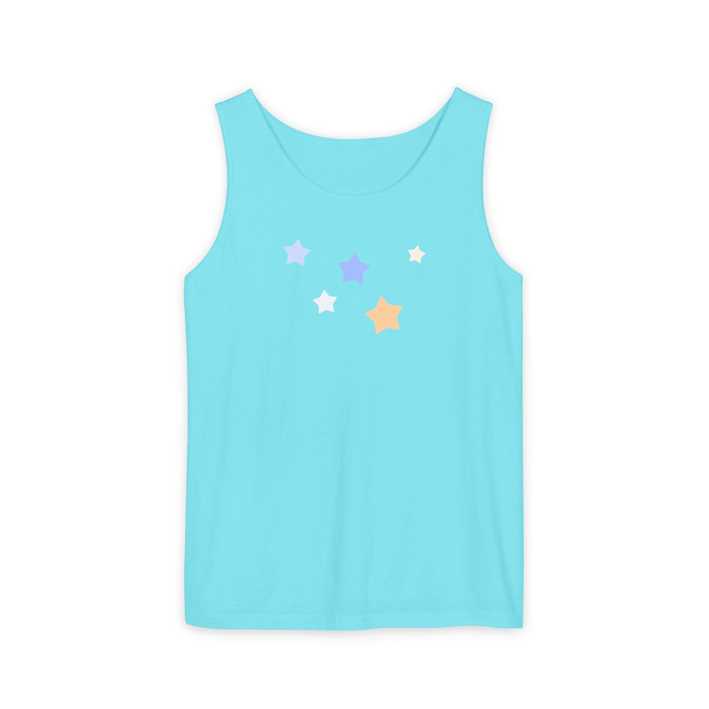 Men's & Women's Cassiopeia Constellation Graphic Garment-Dyed Tank Top - W-Shape Sleeveless Shirt